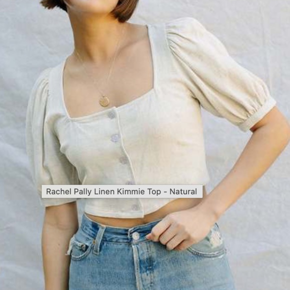 RACHEL PALLY Linen Kimme Top XS in Natural - Picture 4 of 7
